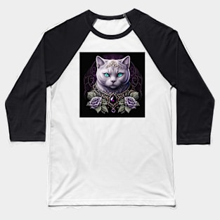 Dark Elegant White British Shorthair Baseball T-Shirt